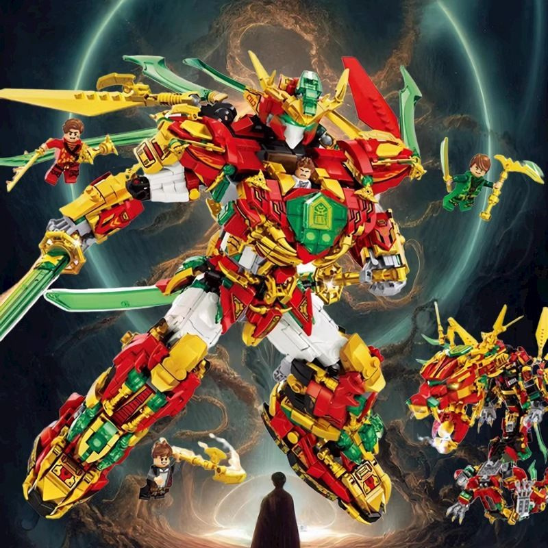 Конструктор Ниндзяго Битва с роботом Огненная броня / дракон Две формы ...