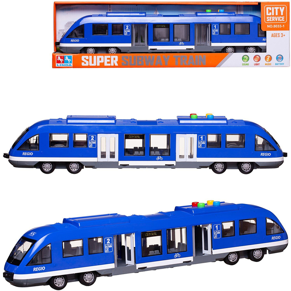 Трамвай Junfa фрикционный длина 44 см синий #1