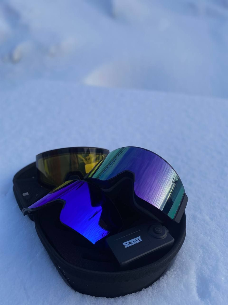 Комплект снегоходные очки с подогревом (фиолетовая + синяя линза) Scout Box Violet Dark blue  #1