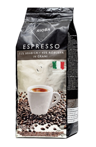 Кофе в зернах RIOBA Silver Espresso (Зерновой Кофе Риоба Силвер Эспрессо) 55% арабика и 45% робуста, #1