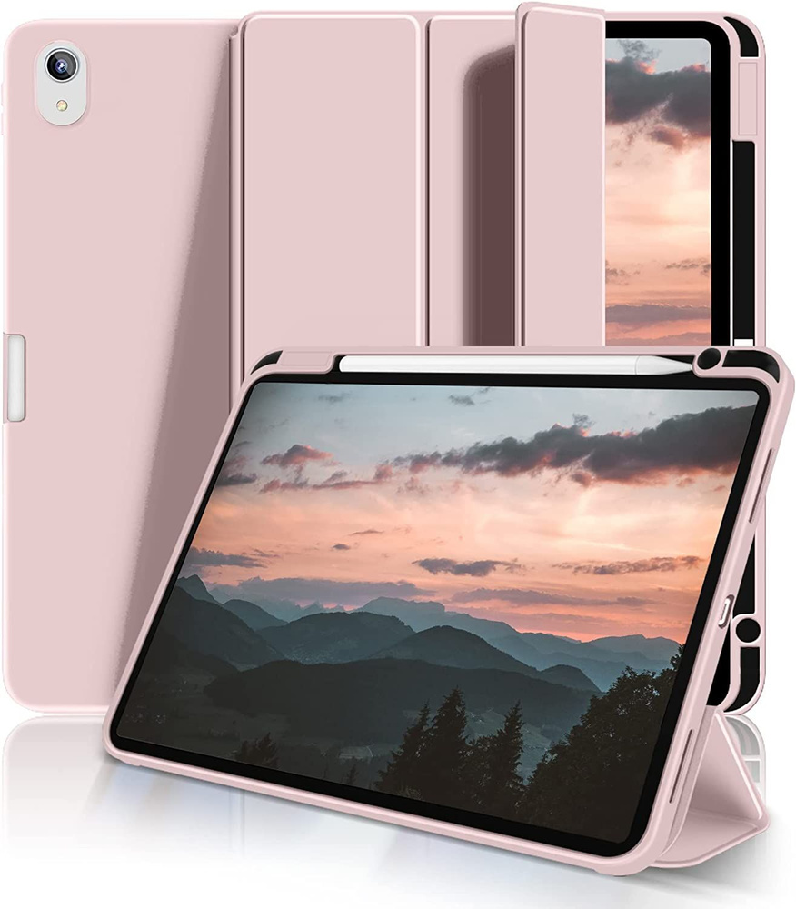 Чехол для планшета iPad Air 4 (2020) / iPad Air 5 (2022) с местом для стилуса, розовый  #1