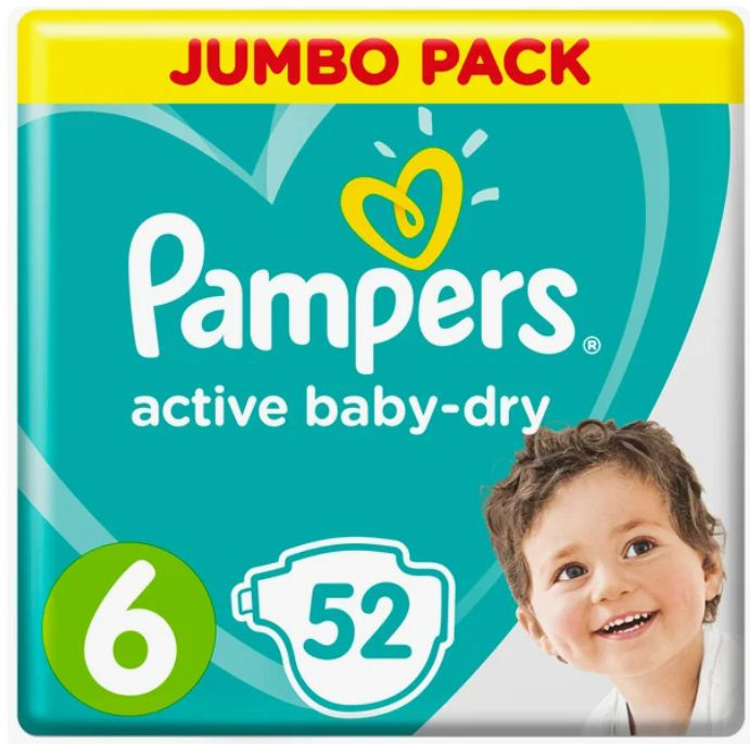 Pampers Подгузники, Active Baby-Dry, 13-18 кг, 52 шт #1
