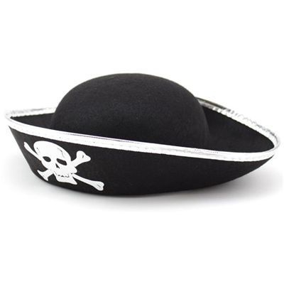 Шляпа Пирата фетр с серебряной каймой/БР #1