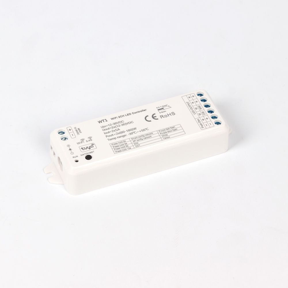 Контроллер WT1 KZ1 (WiFi, 2.4G, tuya, 12-36V, 2ch x 5A, 120/240/360W) #1