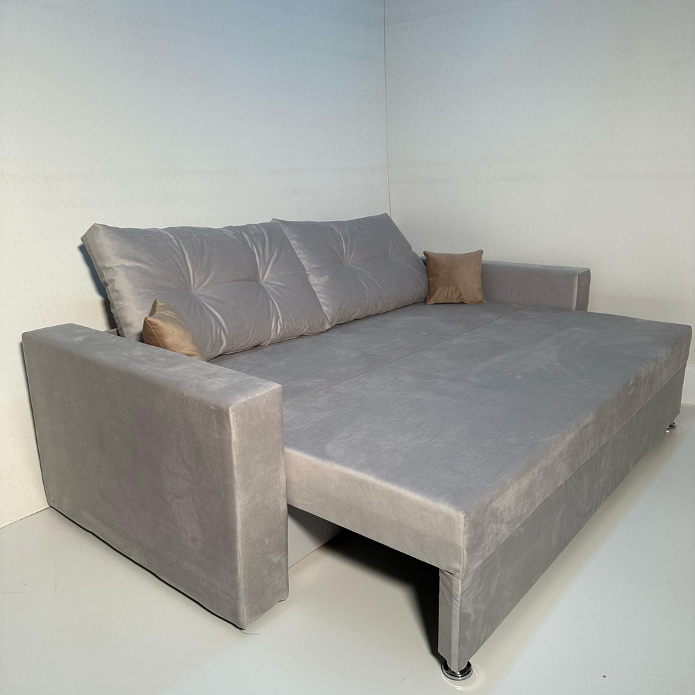 Диван-кровать Комфорт-люкс, механизм Еврокнижка, 220х92х78 см,светло-серый  #1