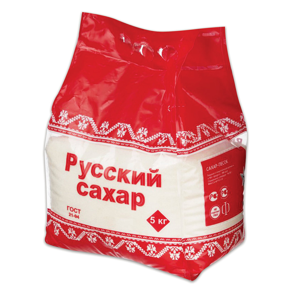 Сахар-песок "Русский", 5 кг, полиэтиленовая упаковка #1