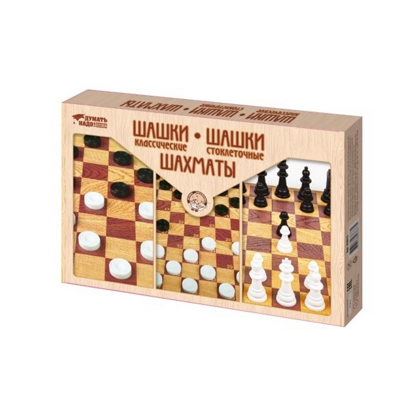 Набор игр Десятое Королевство шашки классические, шашки стоклеточные, шахматы  #1