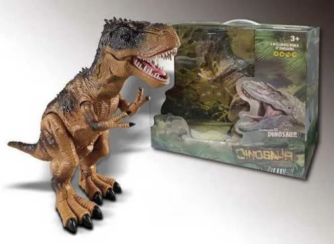 Динозавр на р/у Тиранозавр Рекс/ Спинозавр, пускает пар, звуковые и световые эффекты, 2 вида в асс  #1