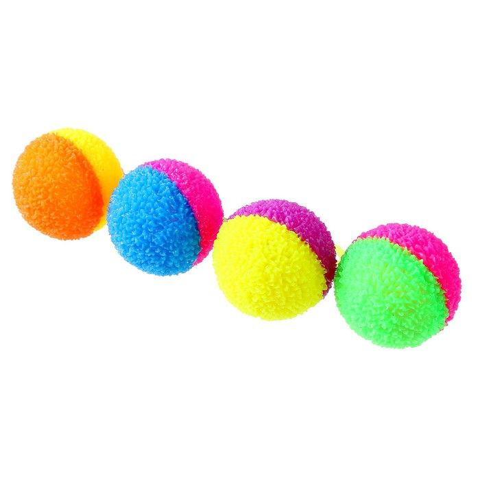 Мяч световой "Пушистик" с пищалкой, цвета МИКС, 12 штук #1