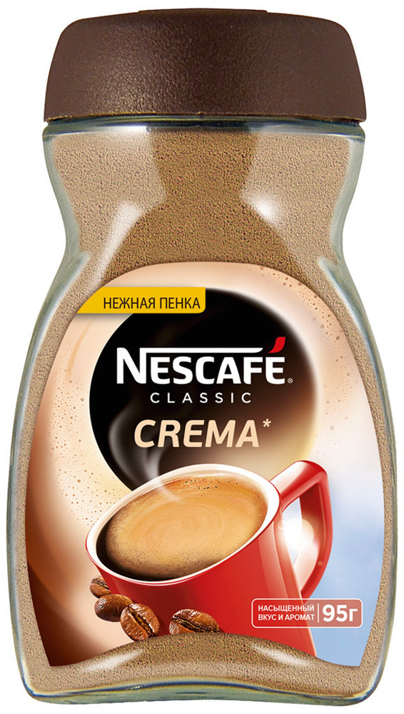 Кофе растворимый NESCAFE Classic Crema натуральный порошкообразный, 95 г - 5 шт.  #1