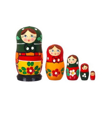 Матрешка Сергиев-Посад 5 в 1 малая ДИННИ развивающие народные деревянные игрушки для малышей и детей #1