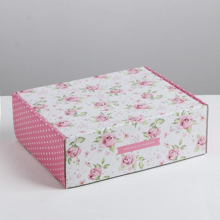 Коробка подарочная складная, упаковка, Светись от счастья , 27 х 9 х 21 см  #1