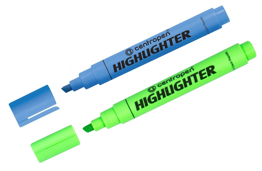 Текстовыделитель Centropen "8852" зеленый, голубой 1-5мм, 2 шт. #1