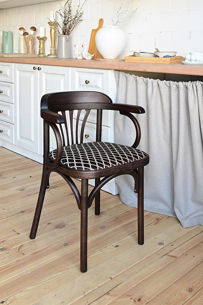 Кресло Венское мягкое с эко-кожей, цвет темно-коричневый , 47х52х75 см  #1