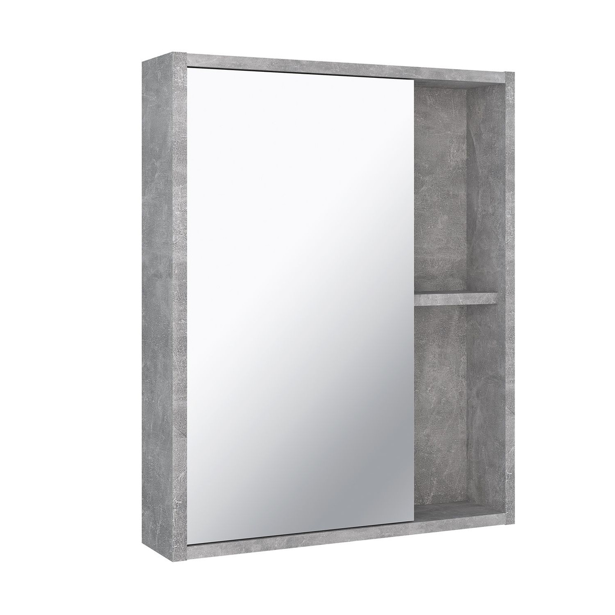 Зеркало шкаф для ванной / Runo / Эко 52 / серый бетон /Текст при отключенной в браузере загрузке изображений