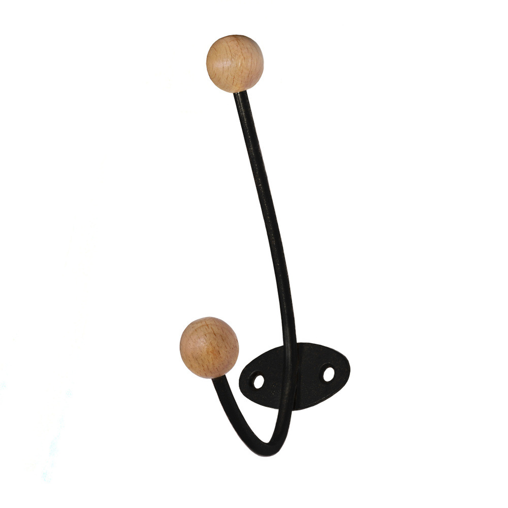 Крючок настенный с деревянным шариком КВД-2 черный #1
