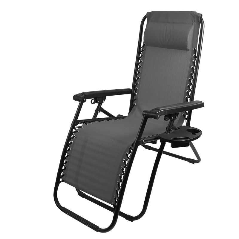 Кресло-шезлонг складное CHO-137-14 Люкс цв. чёрный (с подставкой) (993163)  #1