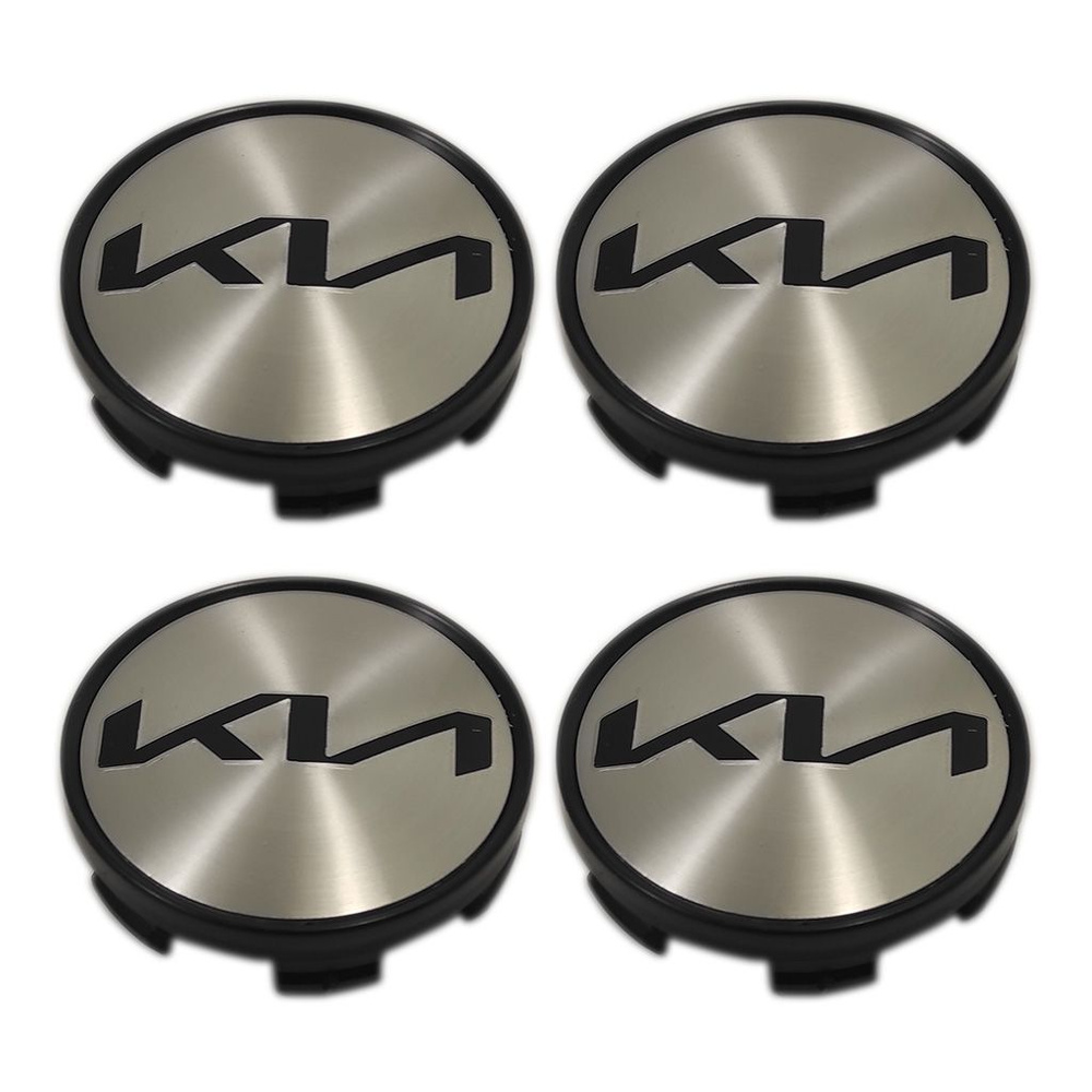 Колпачки на литые диски 60/54/10 мм - 4 шт / Заглушки ступицы Kia серебристые для дисков TG Raicing  #1