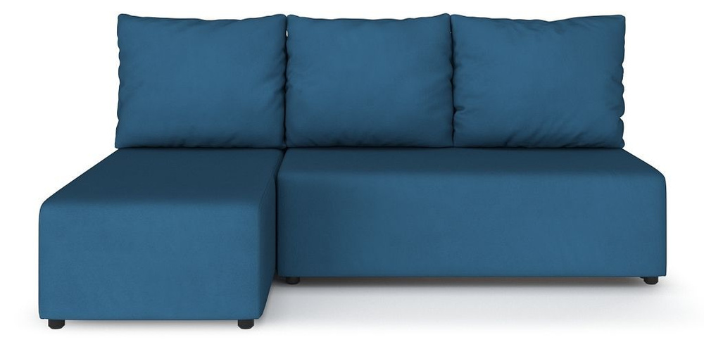 Угловой диван-кровать PUSHE раскладной Каир Lux, левый угол, велюр, бирюзовый Salsa 023  #1