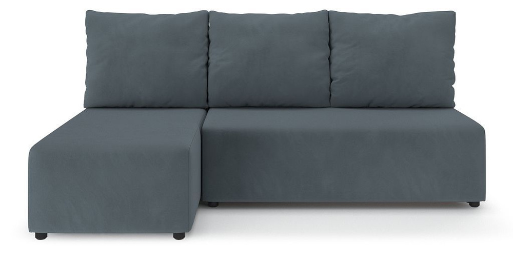 Угловой диван-кровать PUSHE раскладной Каир Lux, левый угол, велюр, серый Balance 996  #1