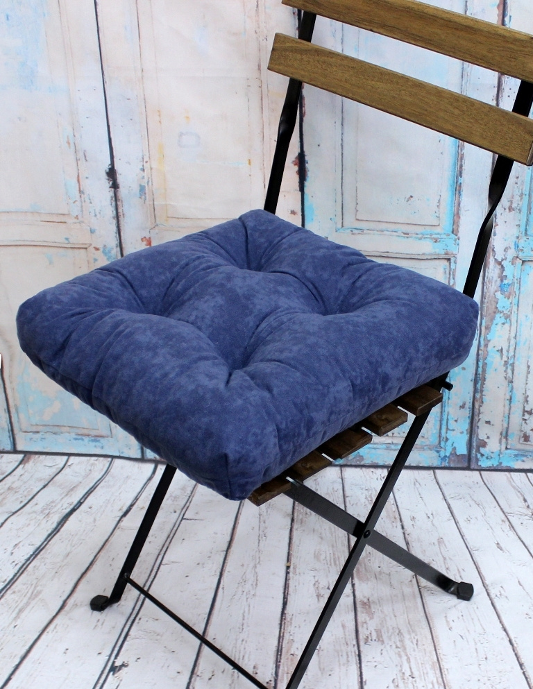Подушка для сиденья МАТЕХ VELOURS LINE 40х40 см. Цвет серо-голубой, арт. 37-200  #1