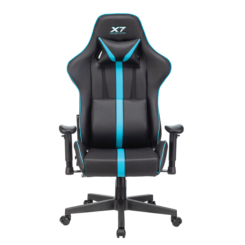 Кресло игровое A4Tech X7 GG-1200 черный/голубой, искусственная кожа, крестовина пластик  #1