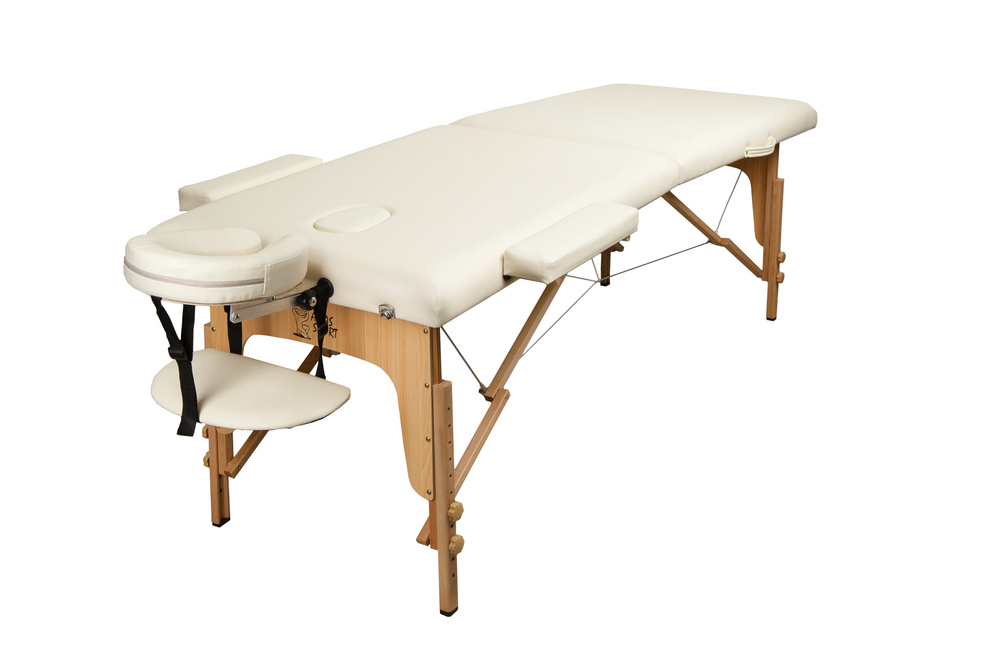 Массажный стол Atlas Sport складной 2-с 60 см деревянный бежевый с сумкой  #1
