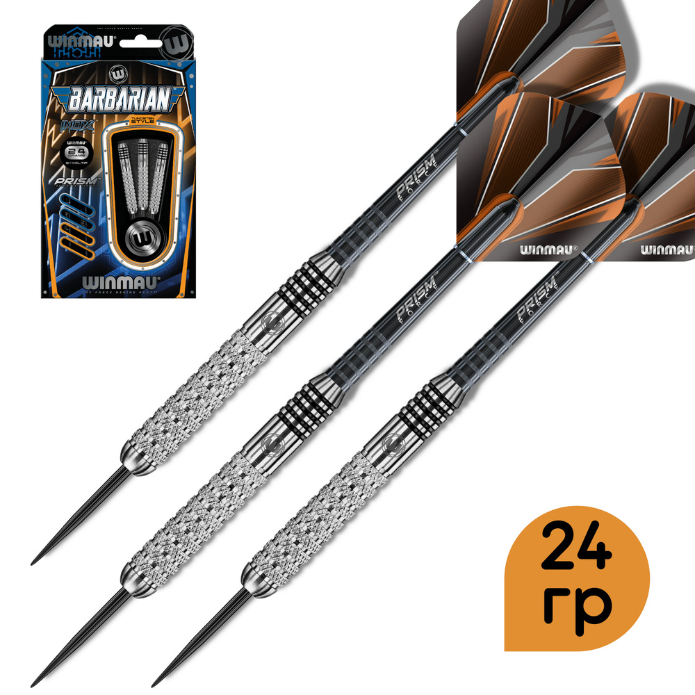 Дротики для игры в дартс Winmau Barbarian steeltip 24gr (средний уровень)