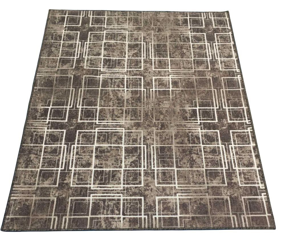 Ковровая дорожка , ковёр безворсовый , Carpet World "Серая геометрия" , полиамид , микрофибра , 1.20x2.30м #1