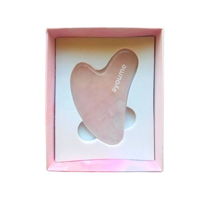 AYOUME Скребок гуаша из розового кварца для лица/ Каменный массажер гуаша для лица / Массажный скребок #1
