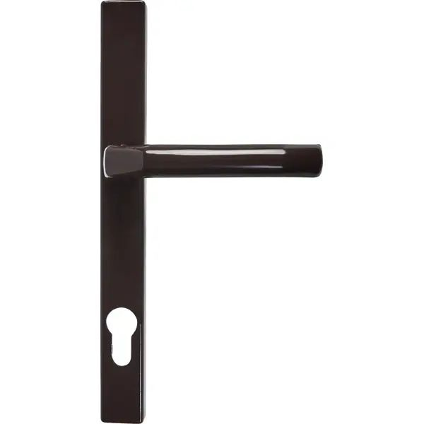Ручка дверная для узкопрофильных замков на планке 26x92 мм, цвет коричневый  #1