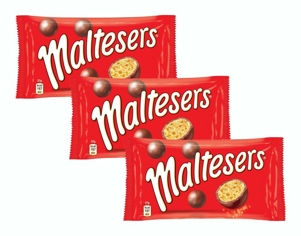 Maltesers - шоколадные шарики, 3 упаковки по 37 грамм , Очень нежный и вкусный молочный шоколад  #1