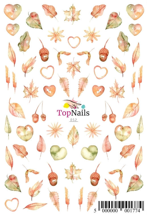 Top Nails / Наклейки для ногтей / Слайдеры для маникюра / На любой фон /Листики / Цветочки  #1
