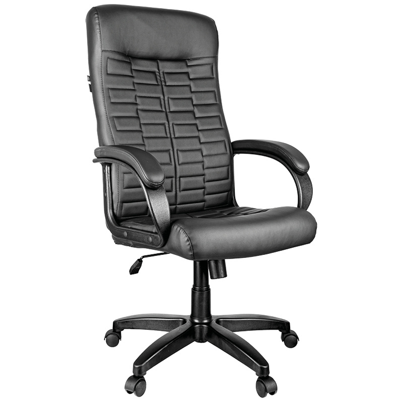 Компьютерное офисное кресло (стул) руководителя с подлокотниками Helmi HL-E80 "Ornament", экокожа черная, #1