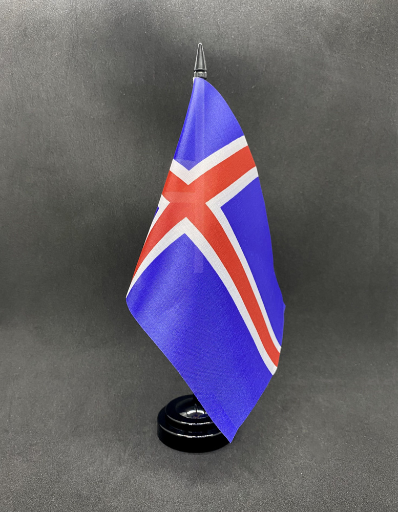 Исландия. Настольный флаг на подставке, 30 см #1