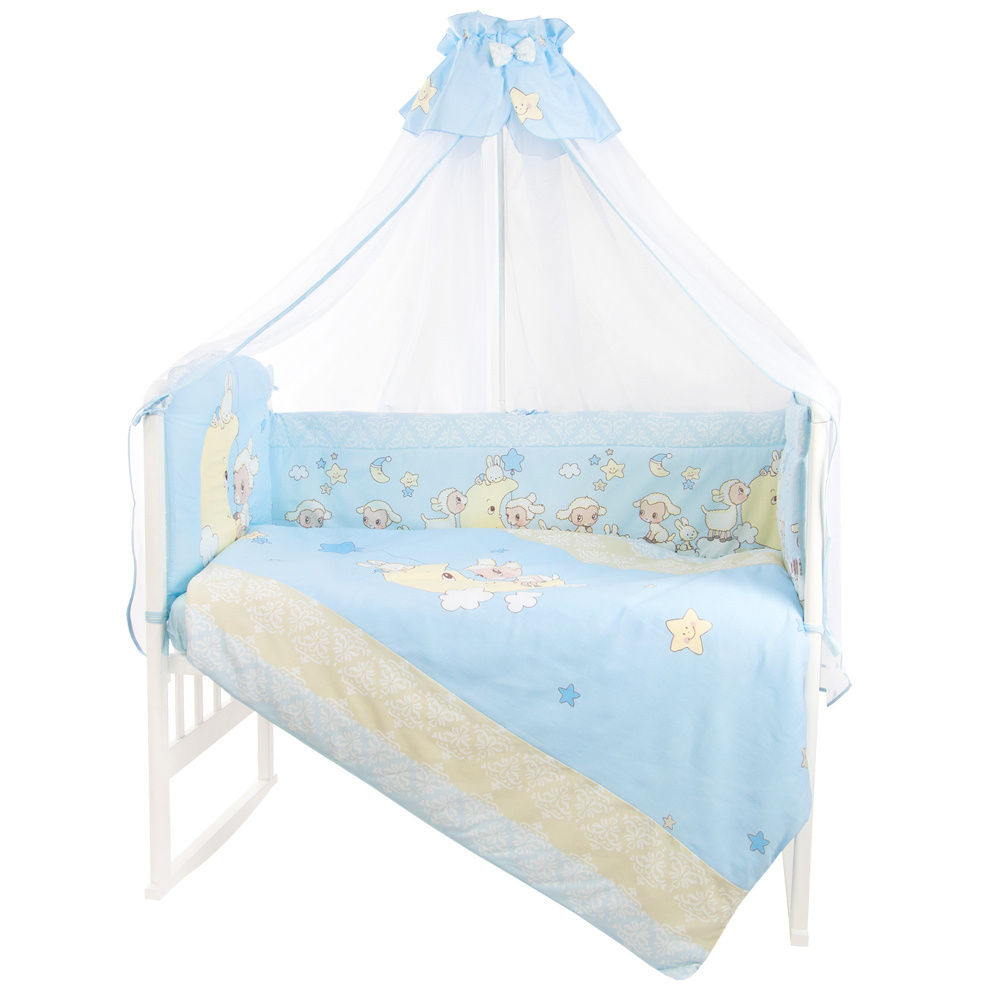 Комплект в кроватку для новорожденного Золотой Гусь Овечка на луне комплект в кроватку для новорожденного #1
