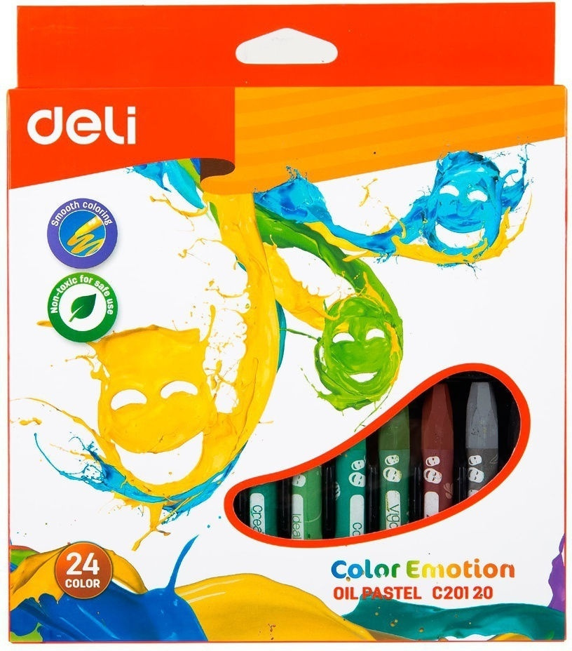 Масляная пастель Deli EC20120 Color Emotion шестигранные 24цв. картон.кор./европод.  #1