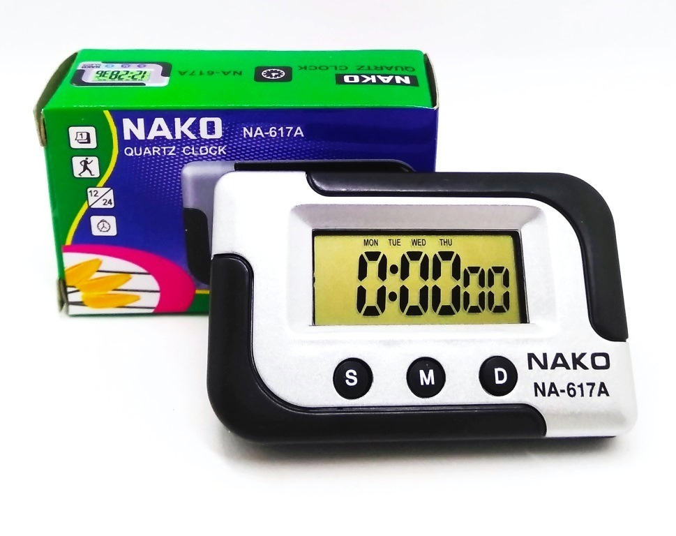 Автомобильные часы Nako NA-617A, черные авточасы с будильником электронные  #1