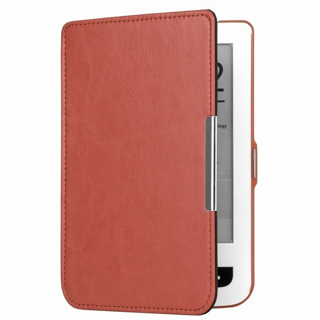 Чехол-обложка футляр MyPads для Pocketbook 622/ 623 из эко-кожи тонкий с магнитной застежкой коричневый #1
