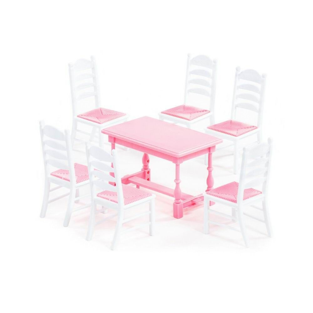 Набор мебели для кукол ПОЛЕСЬЕ №6, 7 элементов, розовый #1