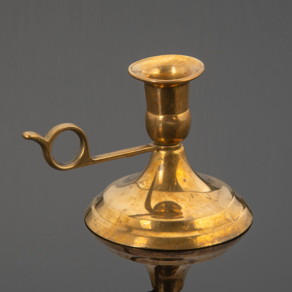 Подсвечник винтажный переносной на одну свечу, латунь, Западная Европа, 1900-1930 гг.  #1