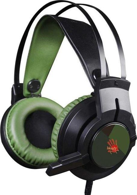 A4Tech Наушники проводные с микрофоном Bloody J450, USB, зеленый #1
