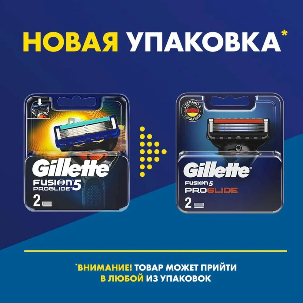 Сменные кассеты Gillette Fusion ProGlide Для Мужской Бритвы 2 шт., с 5 лезвиями, с точным триммером для #1