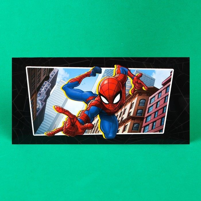 Открытка-конверт для денег Marvel Человек Паук, 17х8,5 см, 10 штук  #1