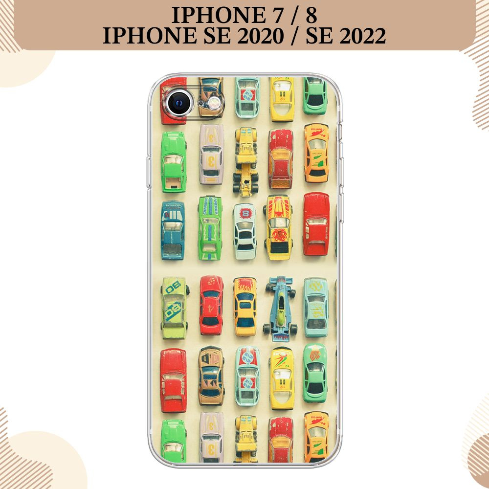 Силиконовый чехол на Apple iPhone 7/8/SE 2020/SE 2022 / Айфон 7/Айфон 8 Машинки  #1