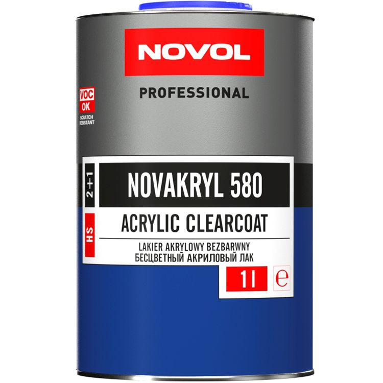 NOVOL NOVAKRYL 580 Бесцветный акриловый лак (1,0 л) + Отвердитель NOVOL H5120 (0,5 л)  #1