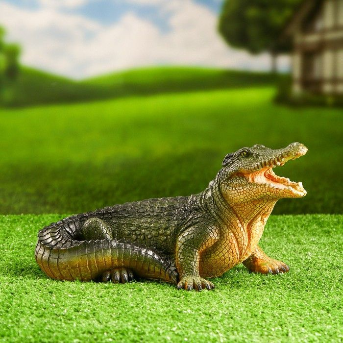 Садовая фигура "Крокодил маленький" 16х29см #1