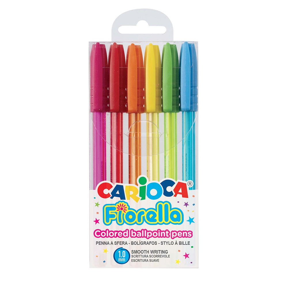 Carioca Набор ручек Шариковая, толщина линии: 1 мм, цвет: Красный, Розовый, 6 шт.  #1