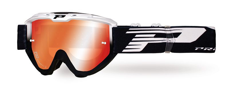 Мотоочки PROGRIP Riot 3450 FL White/Black Multilayer mirror Red Lens #1