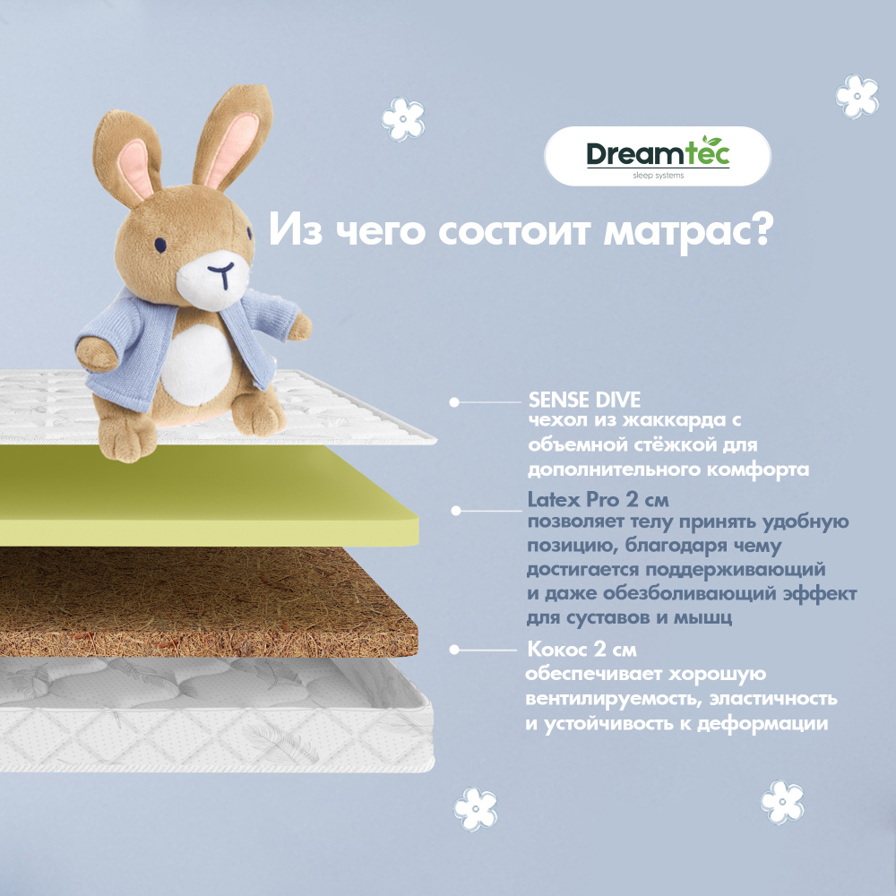 Dreamtec Матрас Correct Comfort, Беспружинный, 70х180 см #1